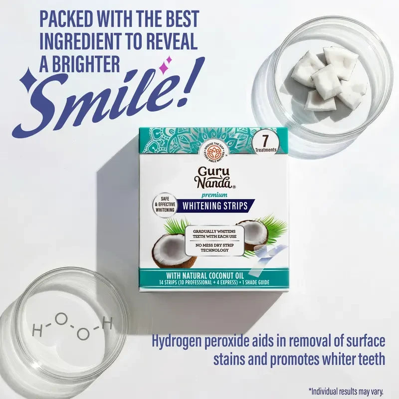 GuruNanda Coconut Oil Teeth Whitening Strips