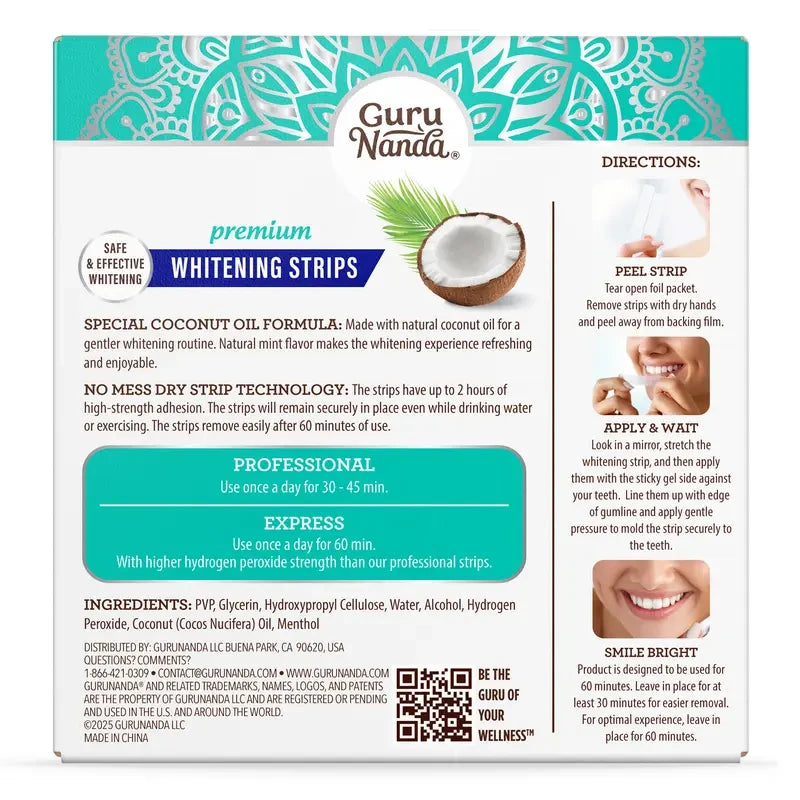 GuruNanda Coconut Oil Teeth Whitening Strips
